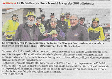 LE CLUB DE VEAUCHE FRANCHIT UN CAP LE CLUB DE VEAUCHE FRANCHIT UN CAP
