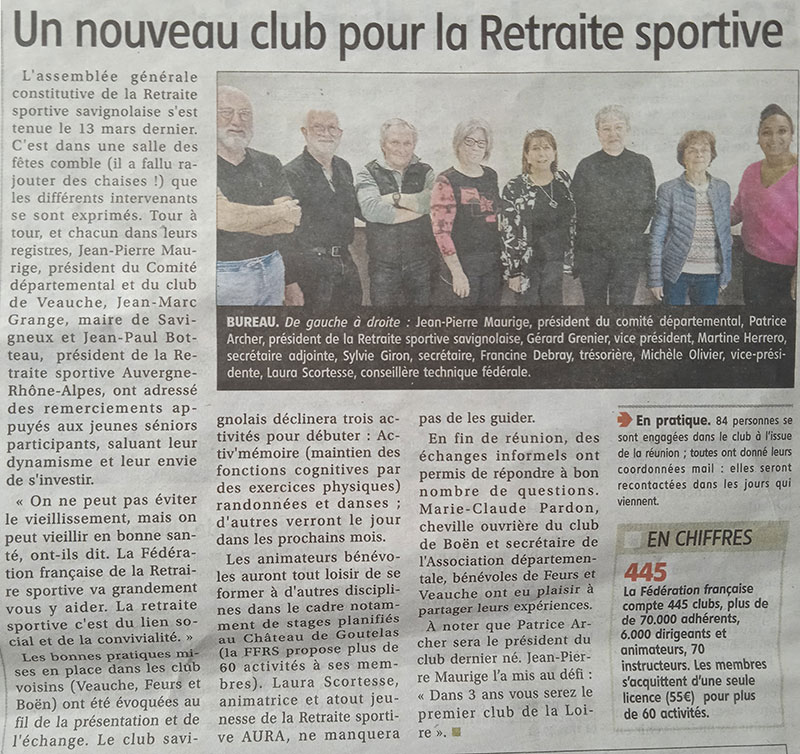 UN NOUVEAU CLUB À SAVIGNEUX (42)