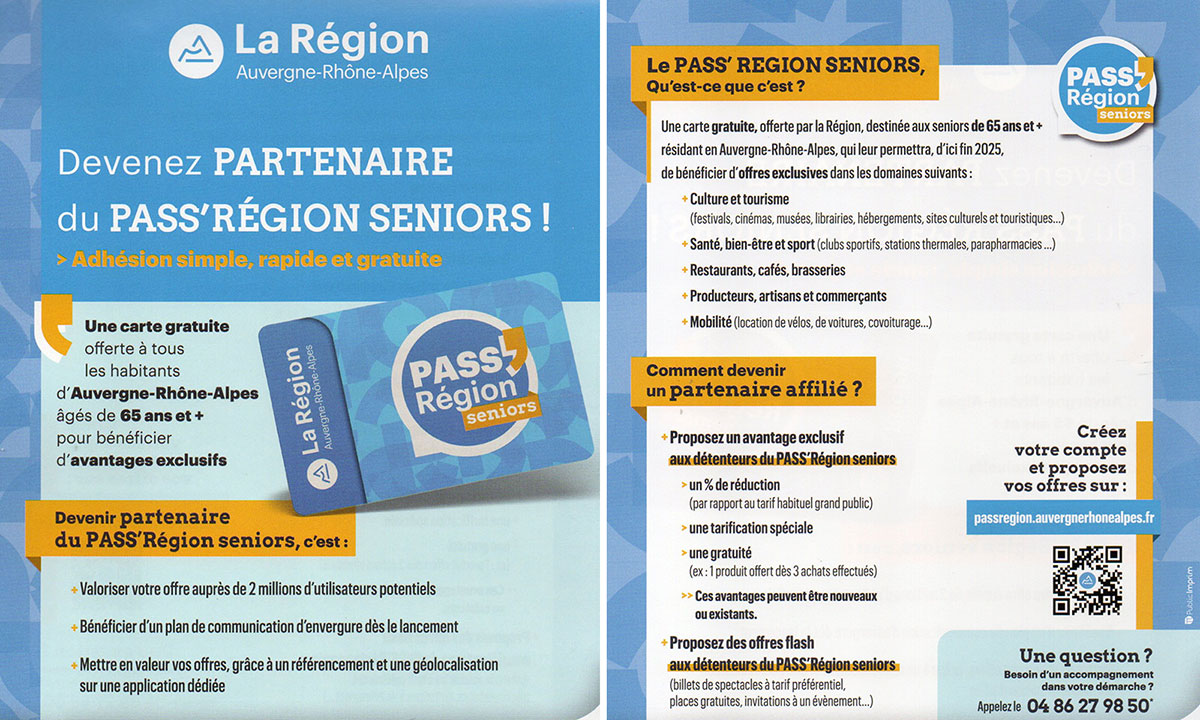 CORERS AURA : PARTENAIRE DU PASS’RÉGION SENIORS